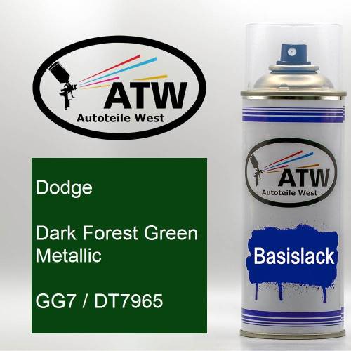 Dodge, Dark Forest Green Metallic, GG7 / DT7965: 400ml Sprühdose, von ATW Autoteile West.